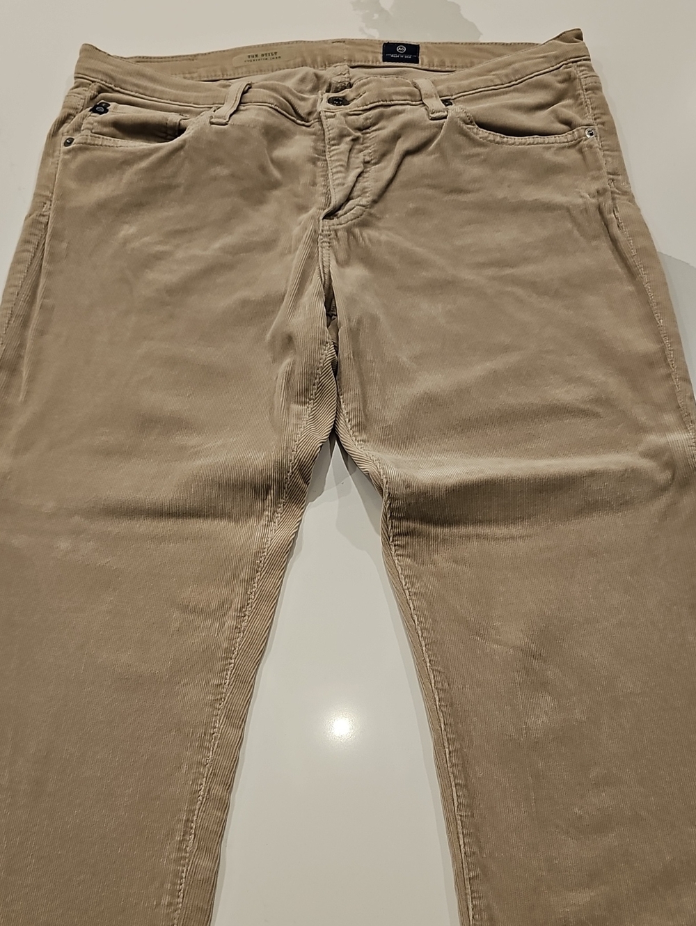 Ag Adriano Goldschmied Corduroy Pants in Beige